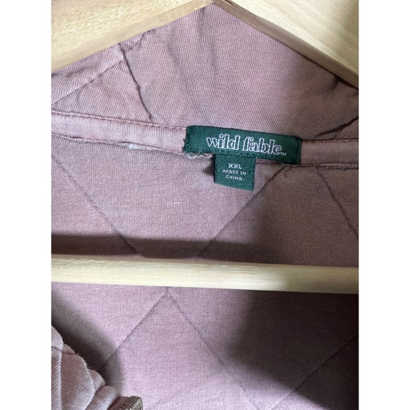 Wild Fable Quilted Jacket Dusty Rose Pink Full Zip Stand Collar Oversized XXL - Picture 3 of 7